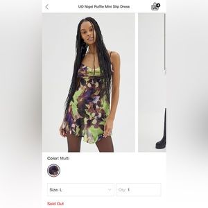 Urban Outfitters Nigel Ruffle mini slip dress